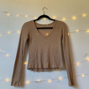 Tan crop sweater
